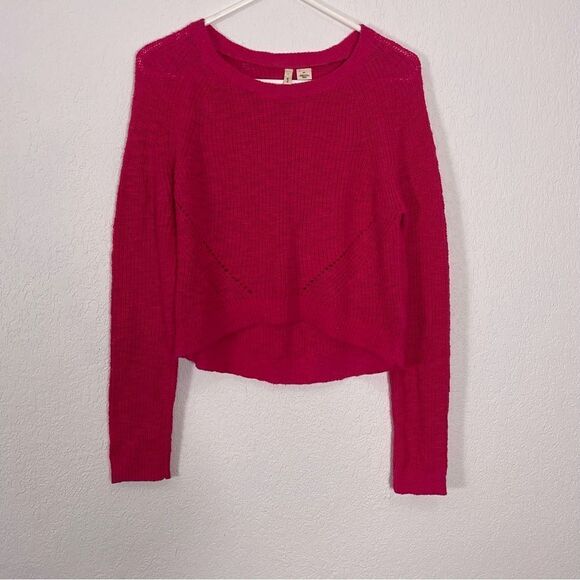 Moth | Anthropologie Pink Semi-Cropped Sweater - Picture 1 of 6